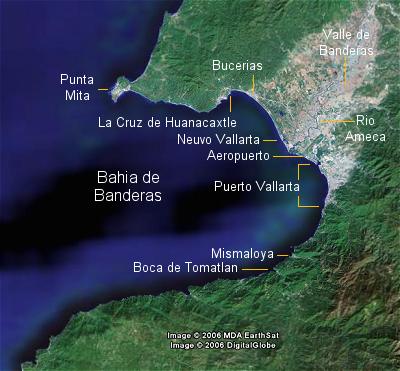 Bay of Banderas and Puerto Vallarta Map