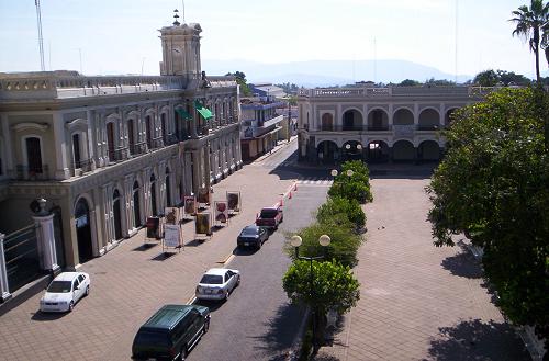 Colima zocalo and museum from Ceballos hotel