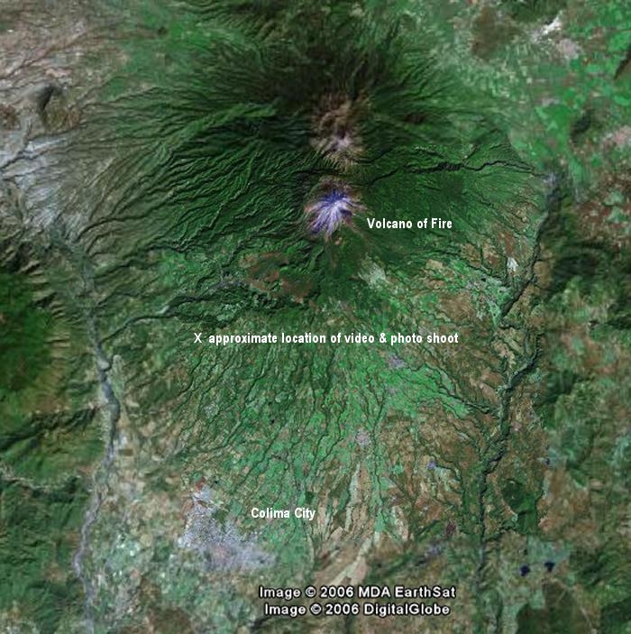 Colima Volcano Satellite View Map Enlargement