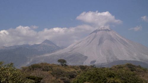 Colima volcano of fire showing dormant peak