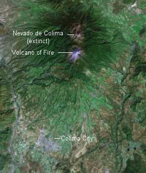 Colima Volcano of Fire location