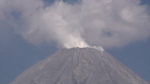 Colima Volcano of Fire - closeup of caldera rim