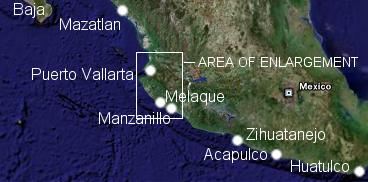 map of Mexico Riviera - Costa Azul and Costa Alegre