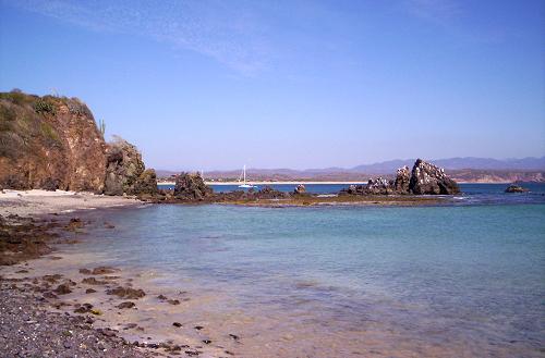 Looking past point at Tenacatita beach from Playa Mora